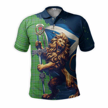 Currie Tartan Family Crest Men's Polo Shirt with Scottish Majestic Lion Kid - Tartan Vibes Clothing