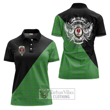 Currie Tartan Women's Polo Shirt with Family Crest and Military Logo Style Women - Tartan Vibes Clothing
