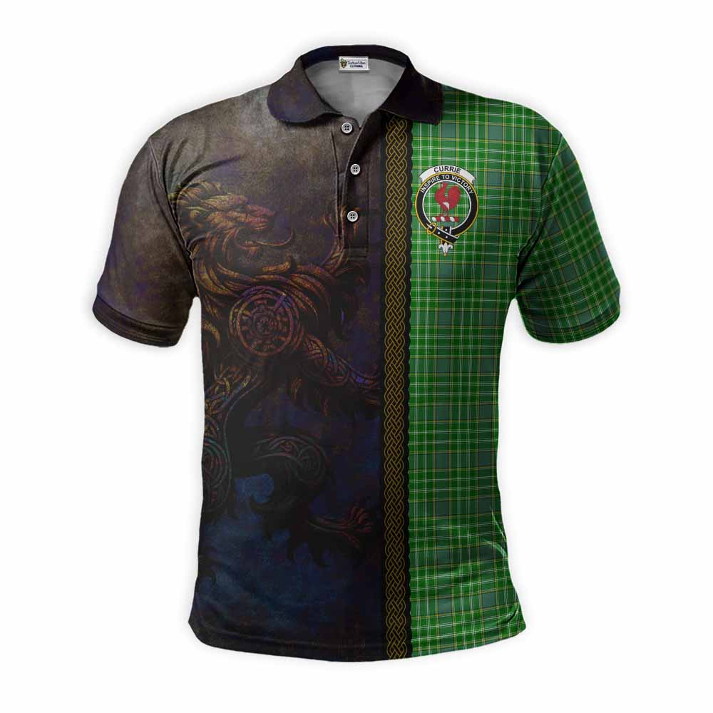 Currie Tartan Family Crest Polo Shirt Alba Gu Brath Be Brave Lion Ancient Style Kid - Tartan Vibes Clothing