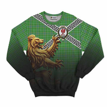 Currie Crest Tartan Sweatshirt with Golden Lion Emblem Celtic Style Unisex - Tartan Vibes Clothing