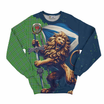 Currie Tartan Family Crest Sweatshirt with Scottish Majestic Lion Unisex - Tartan Vibes Clothing