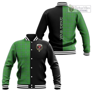 Currie Tartan Baseball Jacket with Family Crest and Half Of Me Style Unisex - Tartan Vibes Clothing
