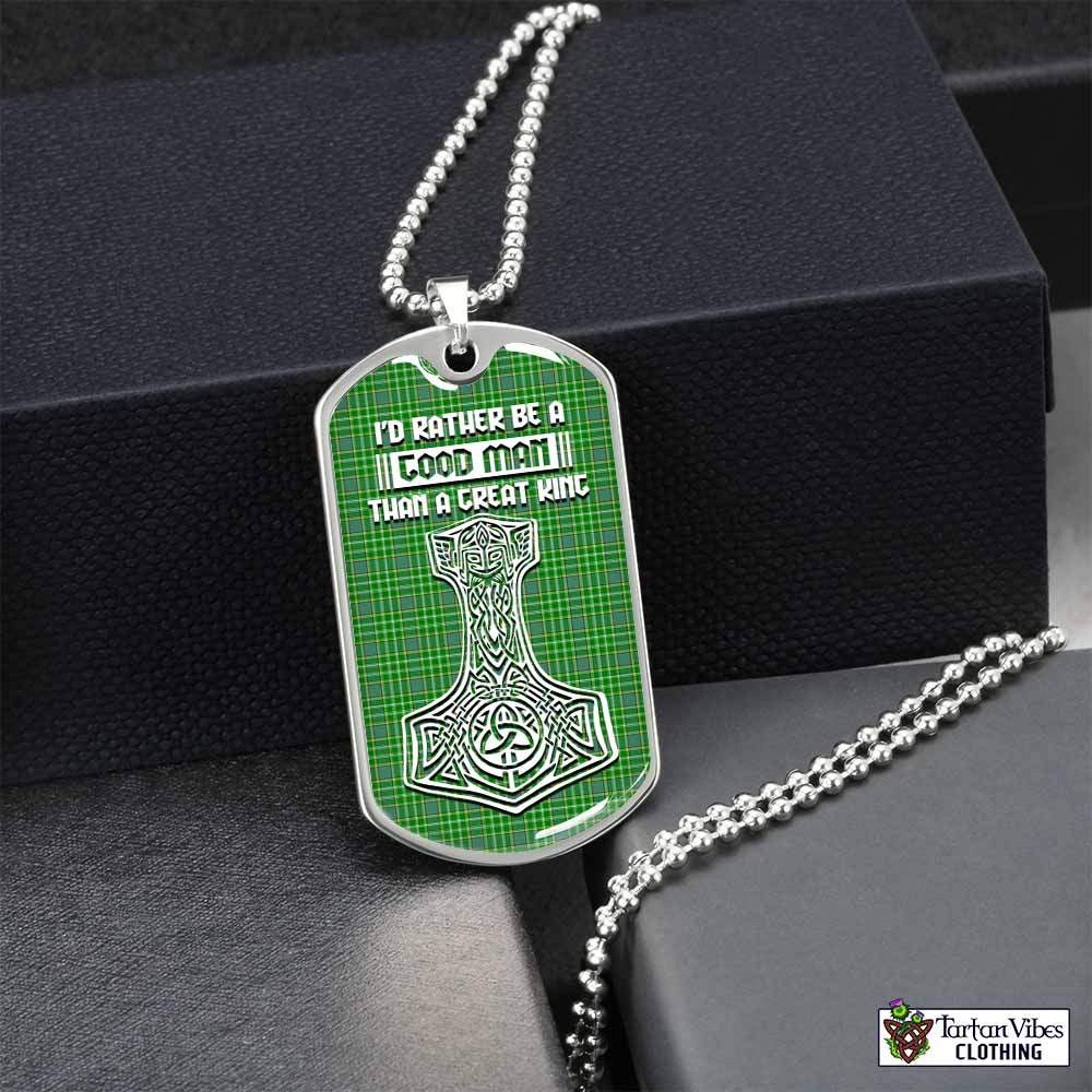 Currie Tartan Dog Tag Necklace Viking Mjolnir Style Silver No - Tartan Vibes Clothing