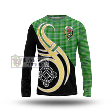 Currie Tartan Long Sleeve T-Shirt with Family Crest and Celtic Symbol Style Unisex - Tartan Vibes Clothing