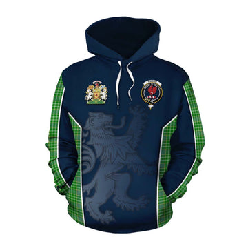 Currie Tartan Cotton Hoodie with Family Crest and Lion Rampant Vibes Sport Style Pullover Hoodie XS - Tartan Vibes Clothing