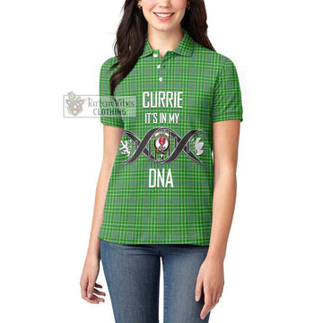 Currie Tartan Women's Polo Shirt with Family Crest DNA In Me Style Women - Tartan Vibes Clothing