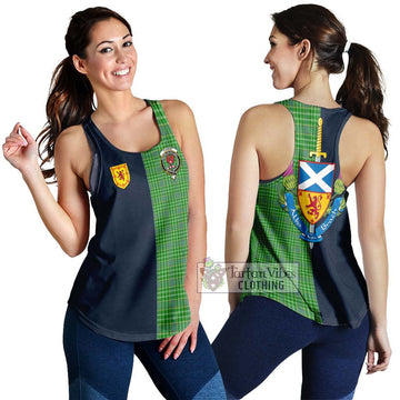 Currie Tartan Women's Racerback Tanks Alba with Scottish Lion Royal Arm Half Style 4XL - Tartan Vibes Clothing
