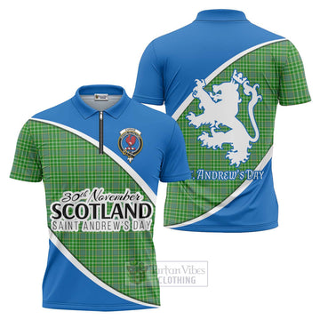 Currie Family Crest Tartan Zipper Polo Shirt Celebrate Saint Andrew's Day in Style Unisex - Tartan Vibes Clothing