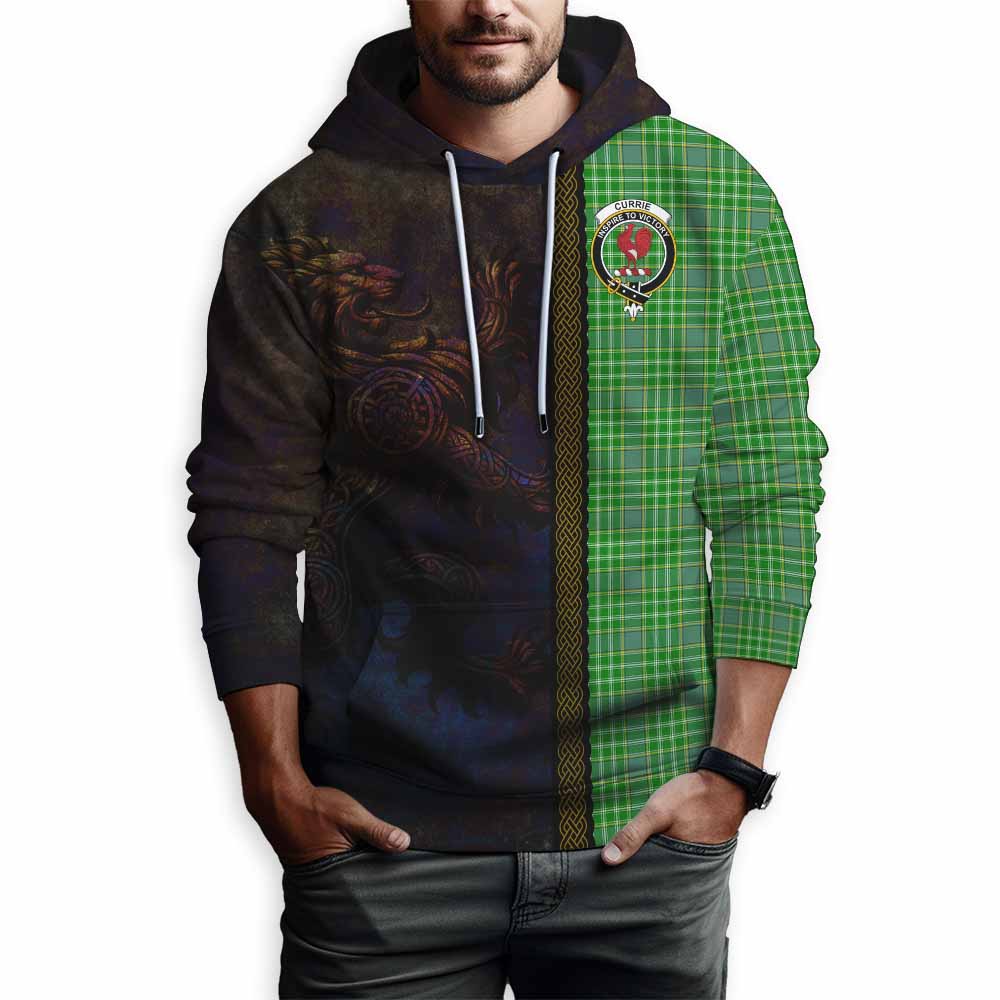 Tartan Vibes Clothing Currie Tartan Family Crest Hoodie Alba Gu Brath Be Brave Lion Ancient Style