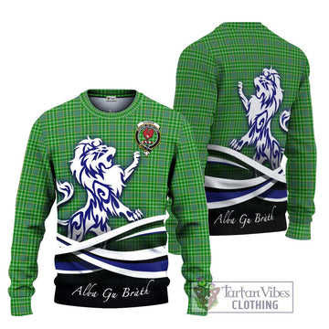 Currie Tartan Ugly Sweater with Alba Gu Brath Regal Lion Emblem Unisex - Tartan Vibes Clothing