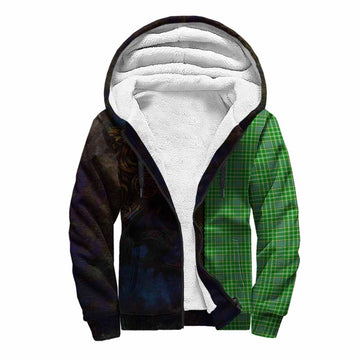 Tartan Vibes Clothing Currie Tartan Family Crest Sherpa Hoodie Alba Gu Brath Be Brave Lion Ancient Style