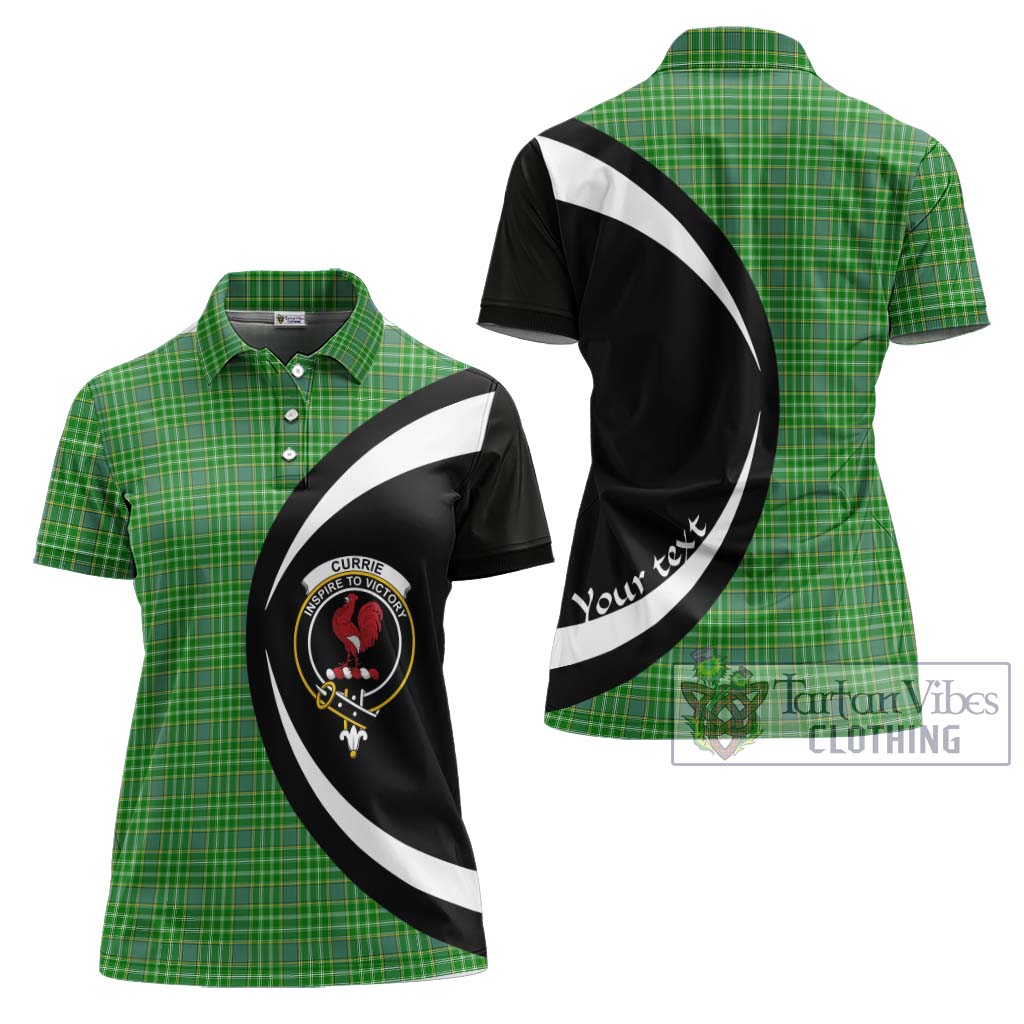 Currie Tartan Women's Polo Shirt with Family Crest Circle Style Women - Tartan Vibes Clothing