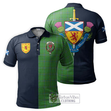 Currie Tartan Polo Shirt Alba with Scottish Lion Royal Arm Half Style Kid - Tartan Vibes Clothing