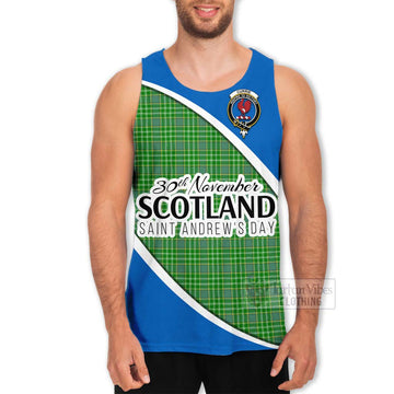 Currie Family Crest Tartan Men's Tank Top Celebrate Saint Andrew's Day in Style Men - Tartan Vibes Clothing