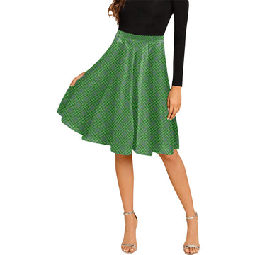 Currie Tartan Melete Pleated Midi Skirt Cross Style Female - Tartan Vibes Clothing
