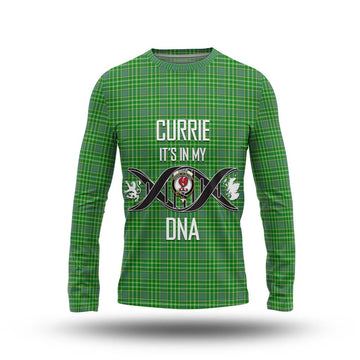Currie Tartan Long Sleeve T-Shirt with Family Crest DNA In Me Style Unisex - Tartan Vibes Clothing