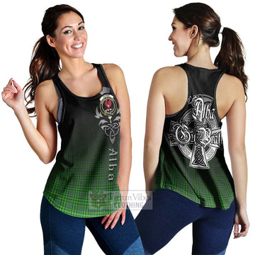 Currie Tartan Women's Racerback Tanks Featuring Alba Gu Brath Family Crest Celtic Inspired 4XL - Tartan Vibes Clothing