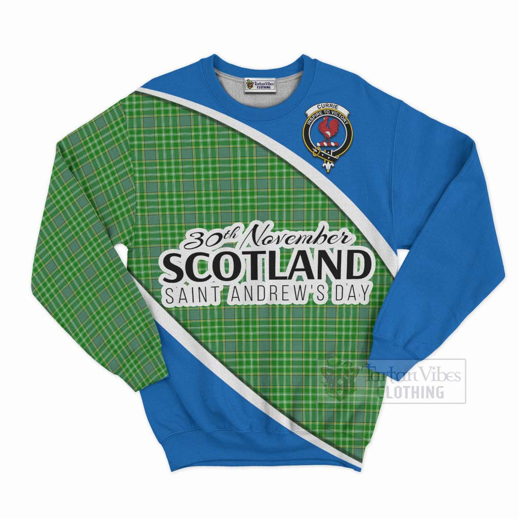Currie Family Crest Tartan Sweatshirt Celebrate Saint Andrew's Day in Style Unisex - Tartan Vibes Clothing