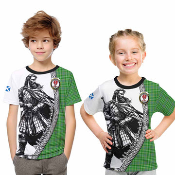 Currie Tartan Clan Crest Kid T-Shirt with Highlander Warrior Celtic Style Youth XL Size14 - Tartan Vibes Clothing