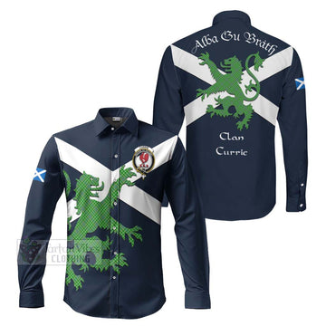 Currie Tartan Lion Rampant Long Sleeve Button Shirt Proudly Display Your Heritage with Alba Gu Brath and Clan Name Men's Shirt S - Tartan Vibes Clothing