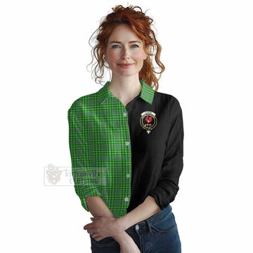 Currie Tartan Women's Casual Shirt with Family Crest and Half Of Me Style Female - Tartan Vibes Clothing