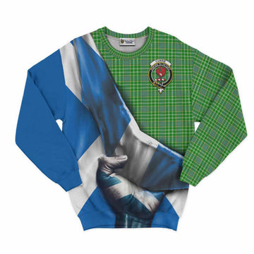 Currie Tartan Sweatshirt with Family Crest Scotland Patriotic Style Unisex - Tartan Vibes Clothing
