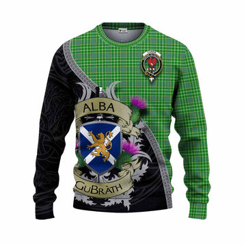 Currie Tartan Family Crest Knitted Sweater Lion Rampant Royal Thistle Shield Celtic Inspired Unisex - Tartan Vibes Clothing
