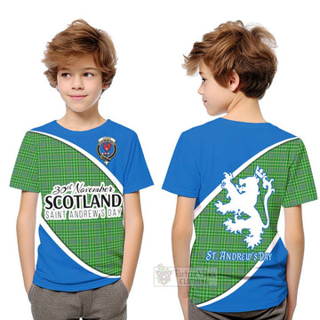 Currie Family Crest Tartan Kid T-Shirt Celebrate Saint Andrew's Day in Style Youth XL Size14 - Tartan Vibes Clothing