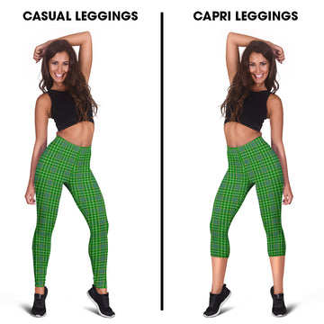Currie Tartan Womens Leggings Capri Leggings - Tartan Vibes Clothing