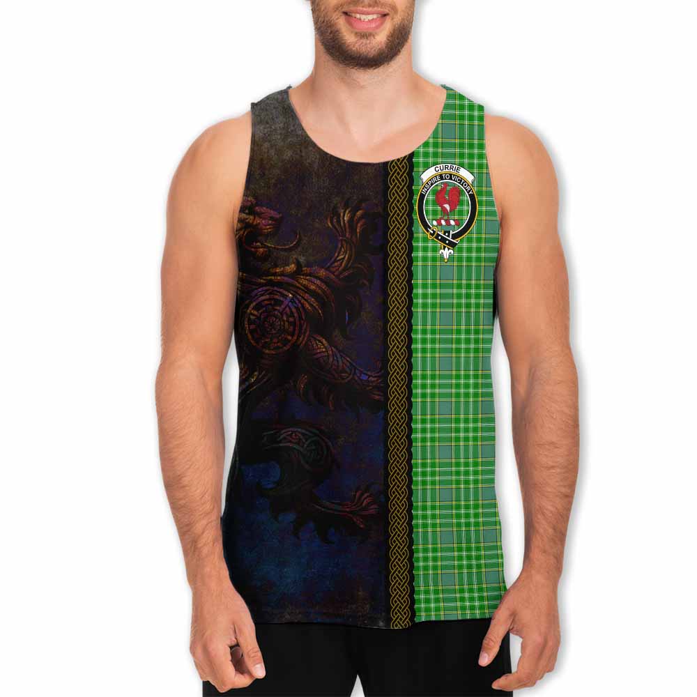 Currie Tartan Family Crest Men's Tank Top Alba Gu Brath Be Brave Lion Ancient Style Men - Tartan Vibes Clothing