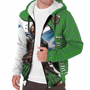 Currie Crest Tartan Sherpa Hoodie Inspired by the Freedom of Scottish Warrior Unisex S - Tartan Vibes Clothing