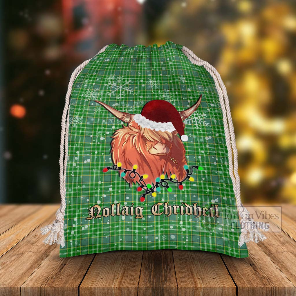 Currie Tartan Christmas Santa's Bag with Twinkle Highland Cattle - Tartan Vibes Clothing