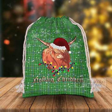 Currie Tartan Christmas Santa's Bag with Twinkle Highland Cattle - Tartan Vibes Clothing
