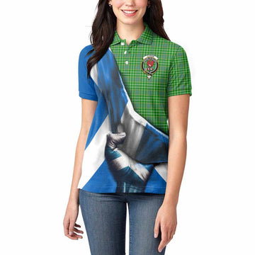 Currie Tartan Women's Polo Shirt with Family Crest Scotland Patriotic Style Women - Tartan Vibes Clothing
