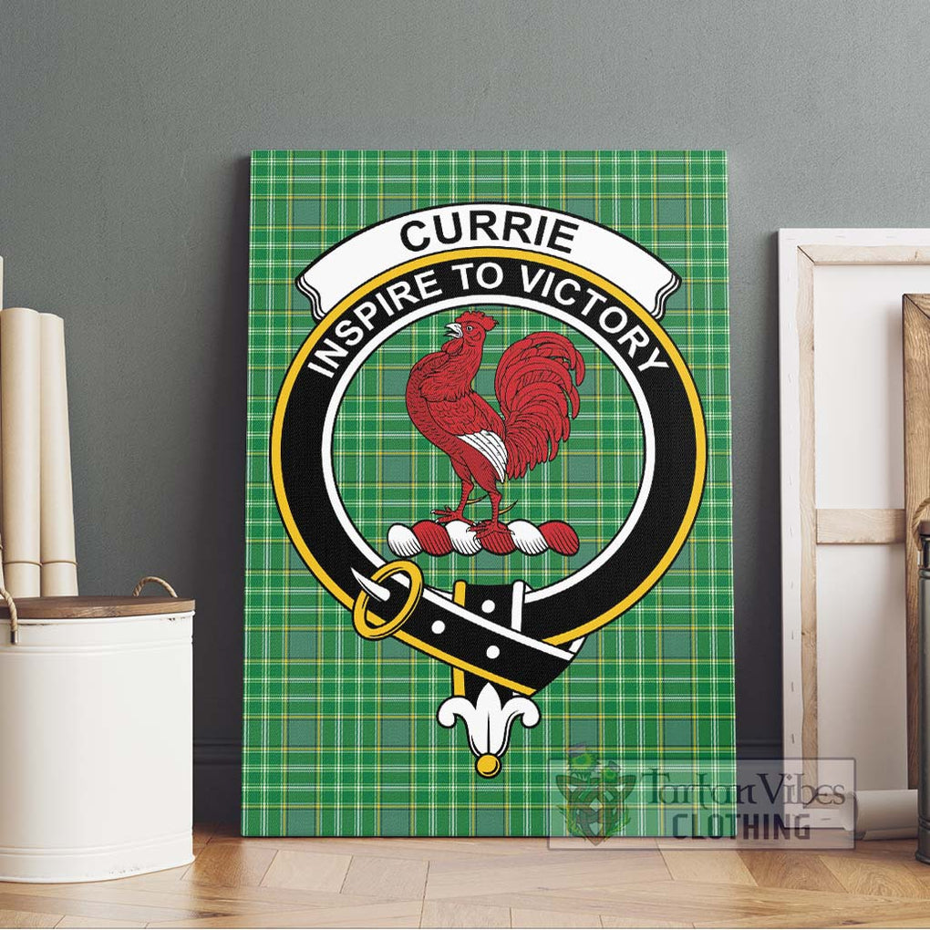 Currie Tartan Canvas Print Wall Art with Family Crest Without Frame - Tartan Vibes Clothing