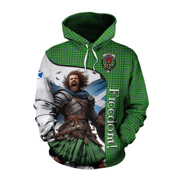 Tartan Vibes Clothing Currie Crest Tartan Cotton Hoodie Inspired by the Freedom of Scottish Warrior