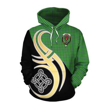 Currie Tartan Cotton Hoodie with Family Crest and Celtic Symbol Style Pullover Hoodie XS - Tartan Vibes Clothing