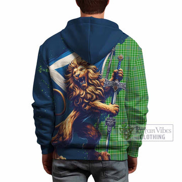 Currie Tartan Family Crest Hoodie with Scottish Majestic Lion - Tartan Vibes Clothing