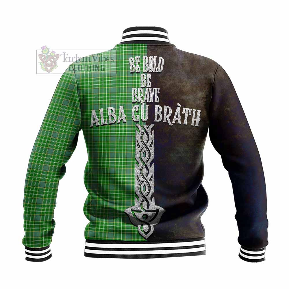 Currie Tartan Family Crest Baseball Jacket Alba Gu Brath Be Brave Lion Ancient Style - Tartan Vibes Clothing