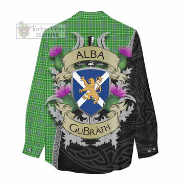 Currie Tartan Family Crest Women's Casual Shirt Lion Rampant Royal Thistle Shield Celtic Inspired - Tartan Vibes Clothing