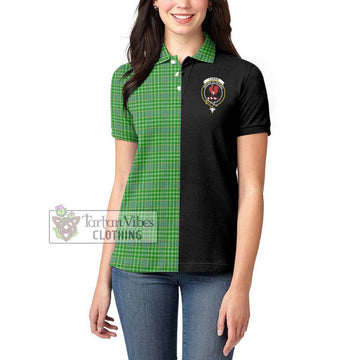 Currie Tartan Women's Polo Shirt with Family Crest and Half Of Me Style - Tartan Vibes Clothing