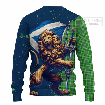 Currie Tartan Family Crest Knitted Sweater with Scottish Majestic Lion - Tartan Vibes Clothing