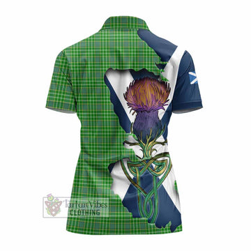 Currie Tartan Family Crest Women's Polo Shirt Scottish Thistle Celtic Inspired - Tartan Vibes Clothing