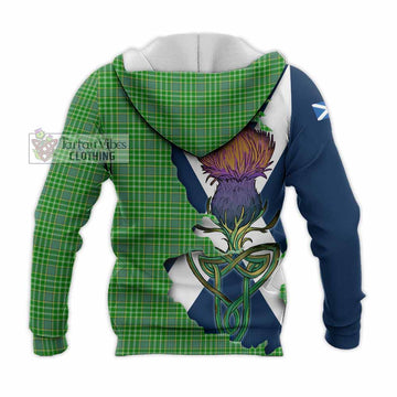 Currie Tartan Family Crest Knitted Hoodie Scottish Thistle Celtic Inspired - Tartan Vibes Clothing