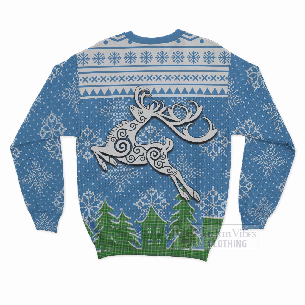 Currie Clan Christmas Sweatshirt Celtic Reindeer Style - Tartan Vibes Clothing