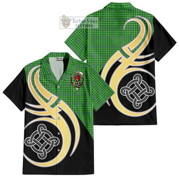 Currie Tartan Hawaiian Shirt with Family Crest and Celtic Symbol Style - Tartan Vibes Clothing
