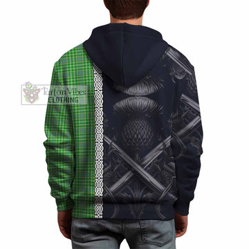Currie Tartan Hoodie with Family Crest Cross Sword Thistle Celtic Vibes - Tartan Vibes Clothing
