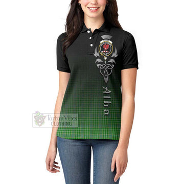 Currie Tartan Women's Polo Shirt Featuring Alba Gu Brath Family Crest Celtic Inspired - Tartan Vibes Clothing
