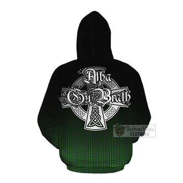 Tartan Vibes Clothing Currie Tartan Cotton Hoodie Featuring Alba Gu Brath Family Crest Celtic Inspired