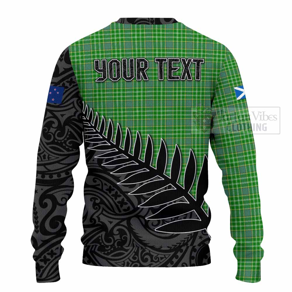 Currie Crest Tartan Knitted Sweater with New Zealand Silver Fern Half Style - Tartan Vibes Clothing